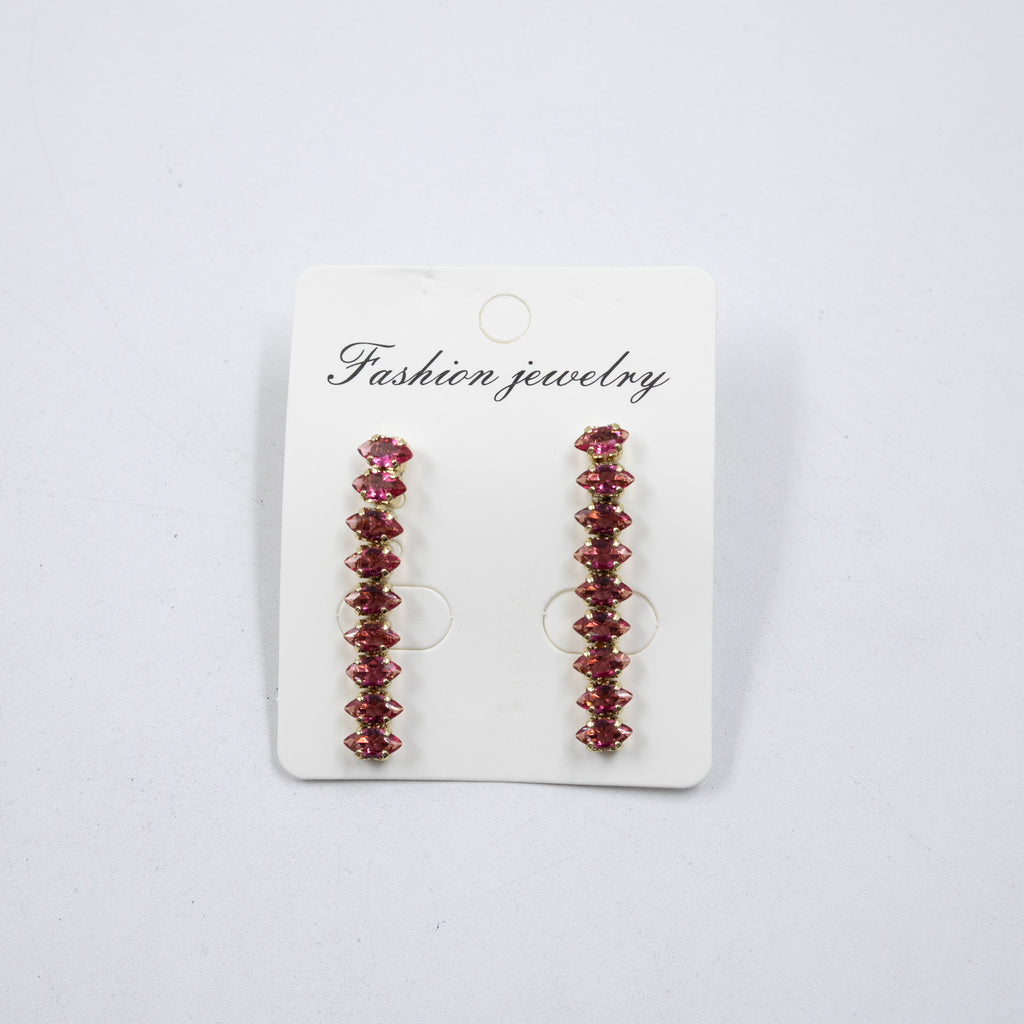 Aretes Largos Dorados con piedras M2 Oro Laminado