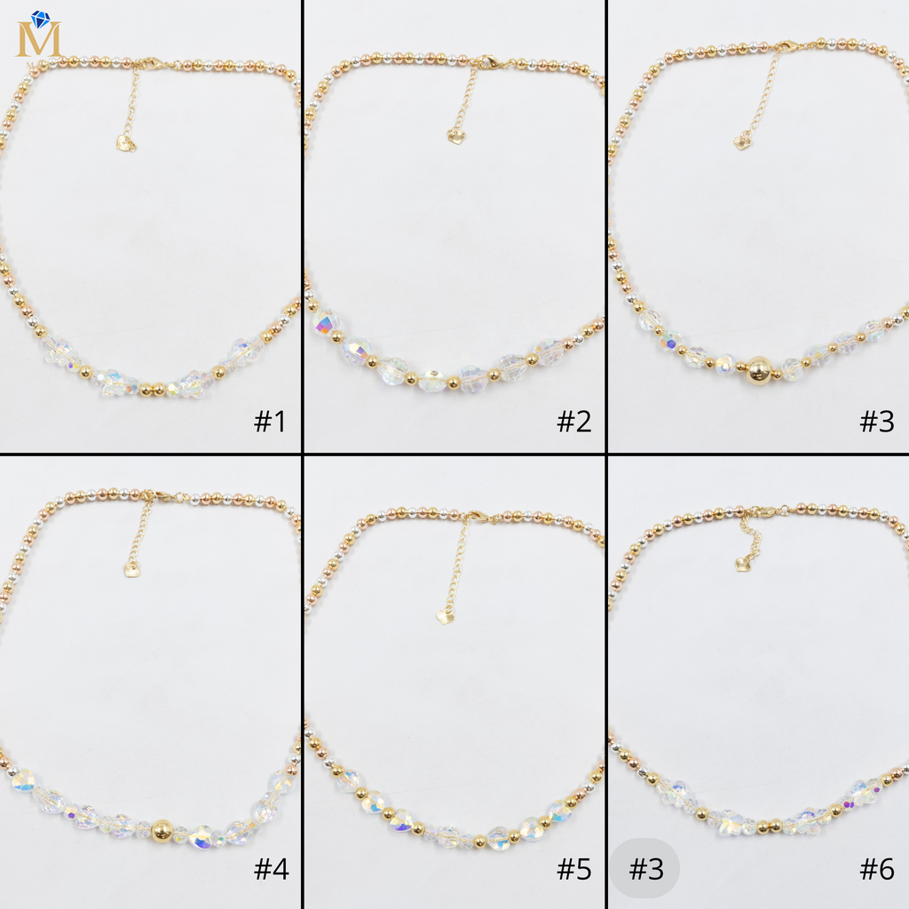 Collar Oro Florentino de Cuentas M3 Oro Laminado