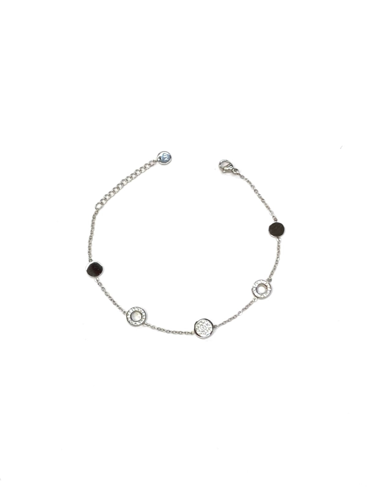 Pulsera Plateada con Piedras - 4 Oro Laminado