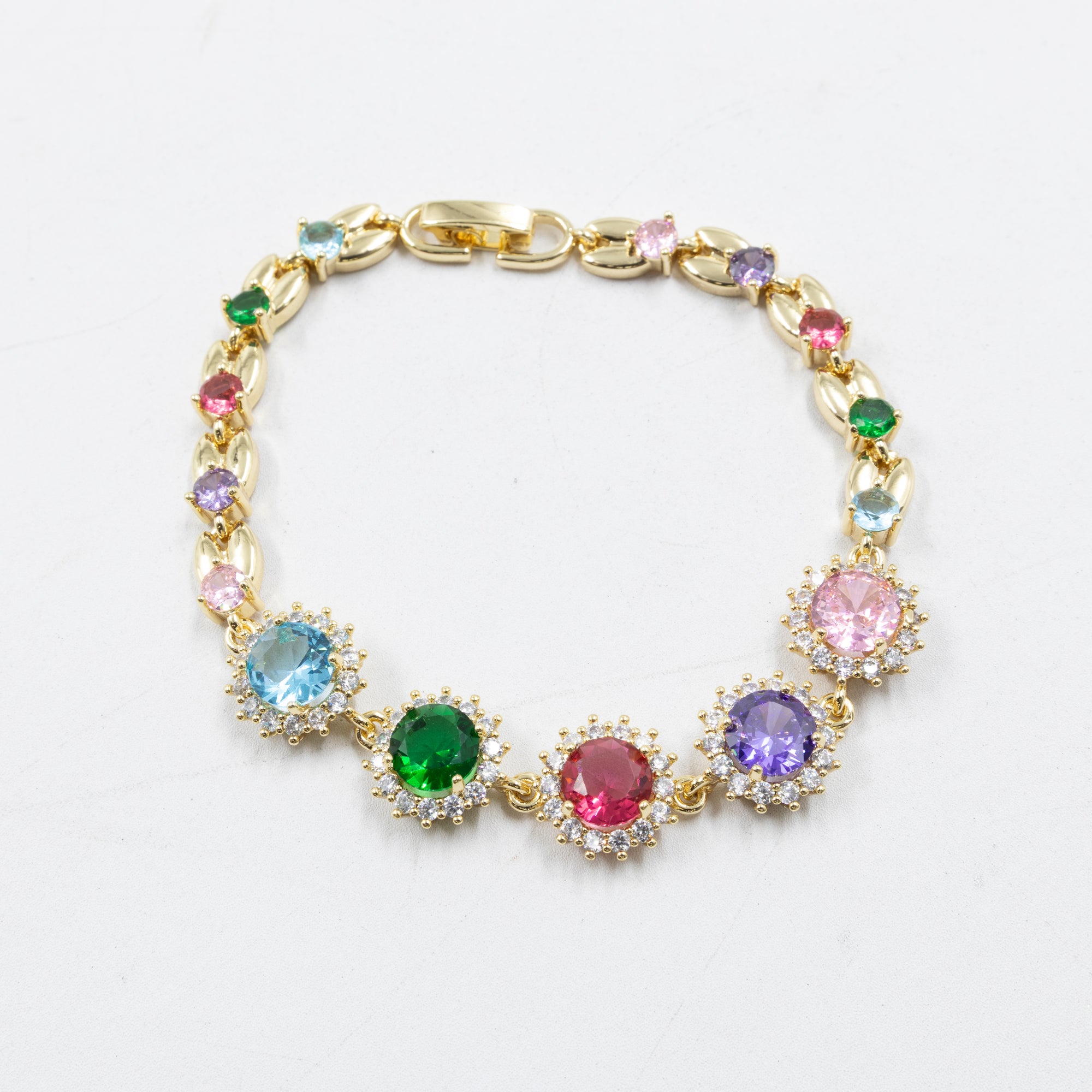 Pulseras Doradas con Piedras M3 Oro Laminado