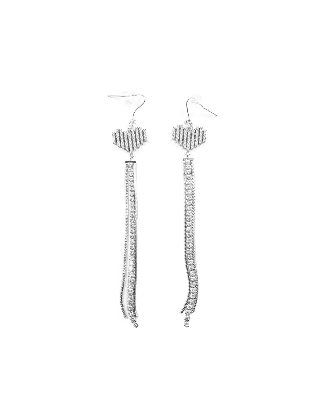 Aretes Largos Ansheli Plateados M25 Oro Laminado