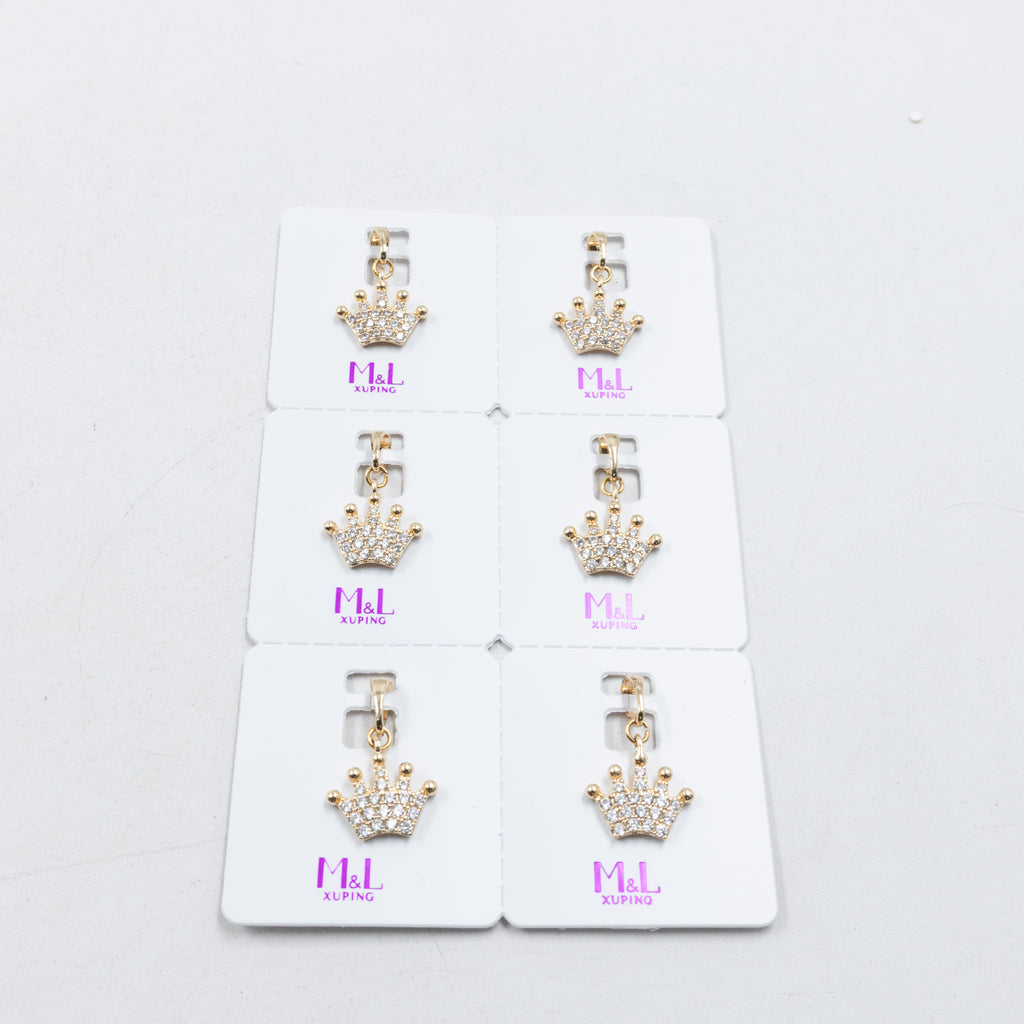 Paquete de 6 dijes con Piedras Oro Rosado  M3 Oro Laminado