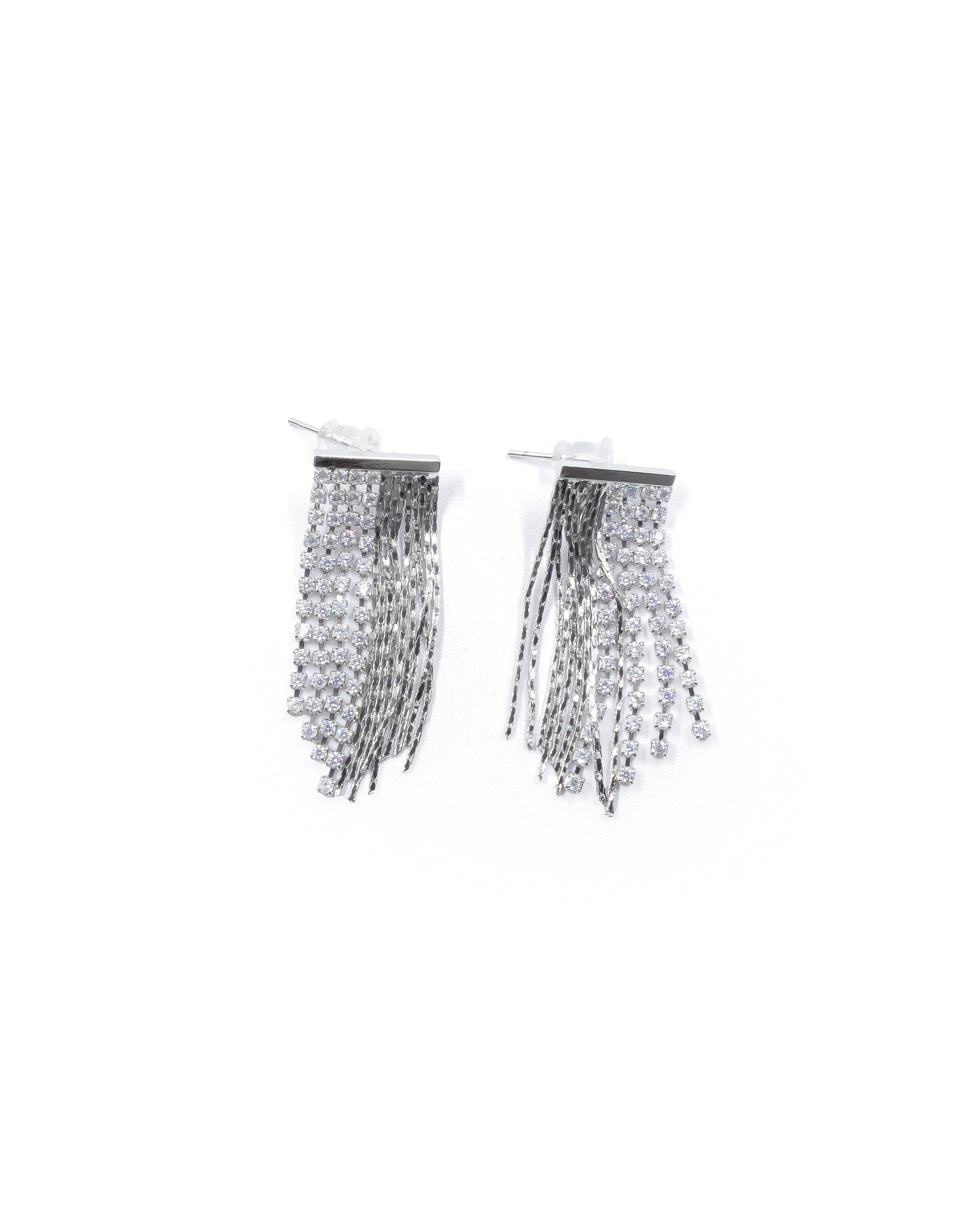 Aretes Largos Ansheli Plateados M19 Oro Laminado