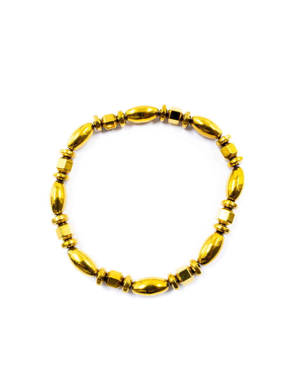 Pulseras brillantes con cuentas - M2 Oro Laminado