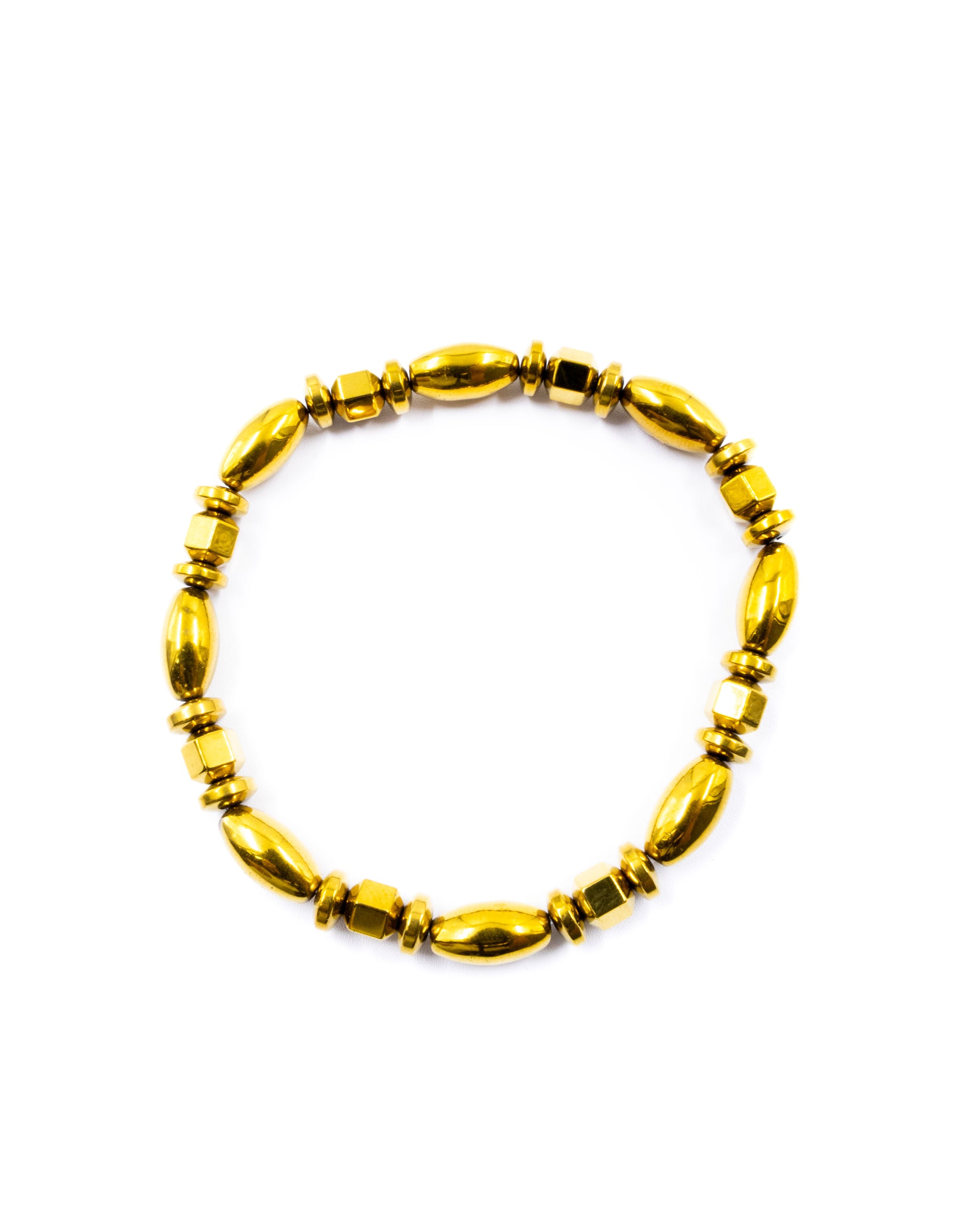 Pulseras brillantes con cuentas - M2 Oro Laminado