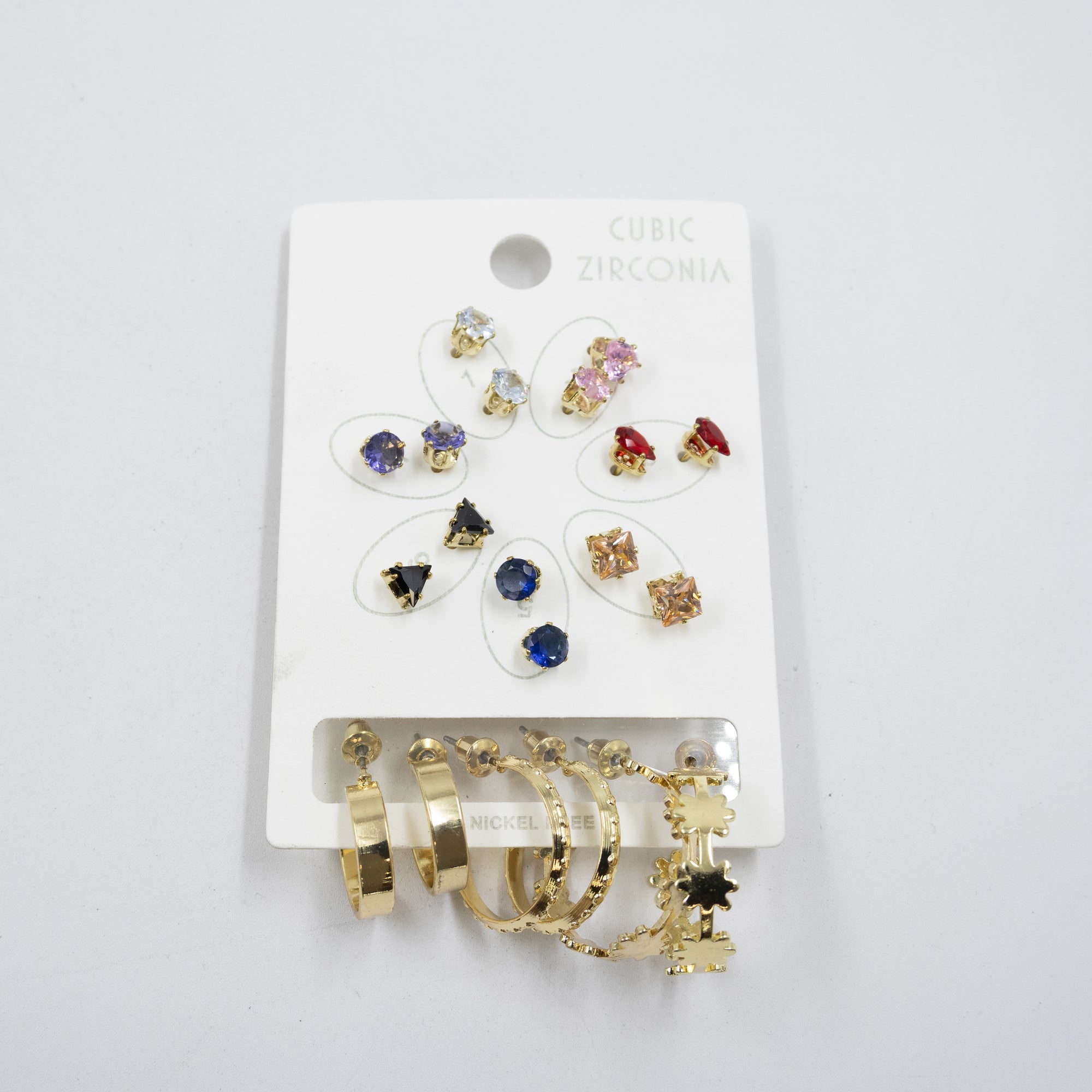 Paquete de 10 pares de aretes M1 Oro Laminado