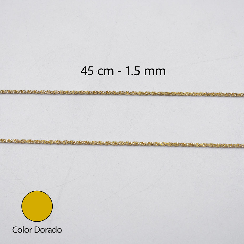 Cadenas Doradas Torsal de 45 cm M4 Oro Laminado