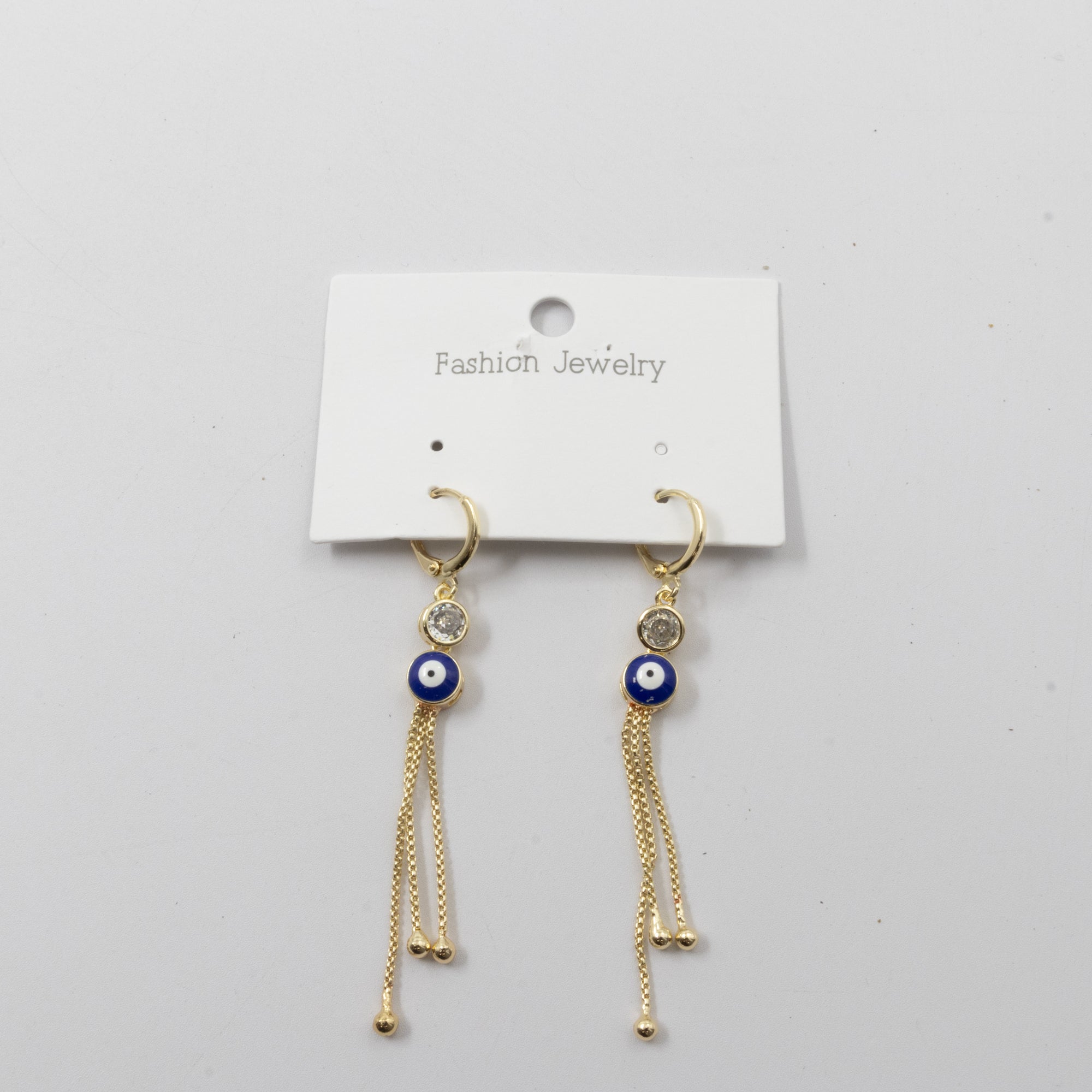 Aretes Dorados Largos de Ojo Turco M1 Oro Laminado