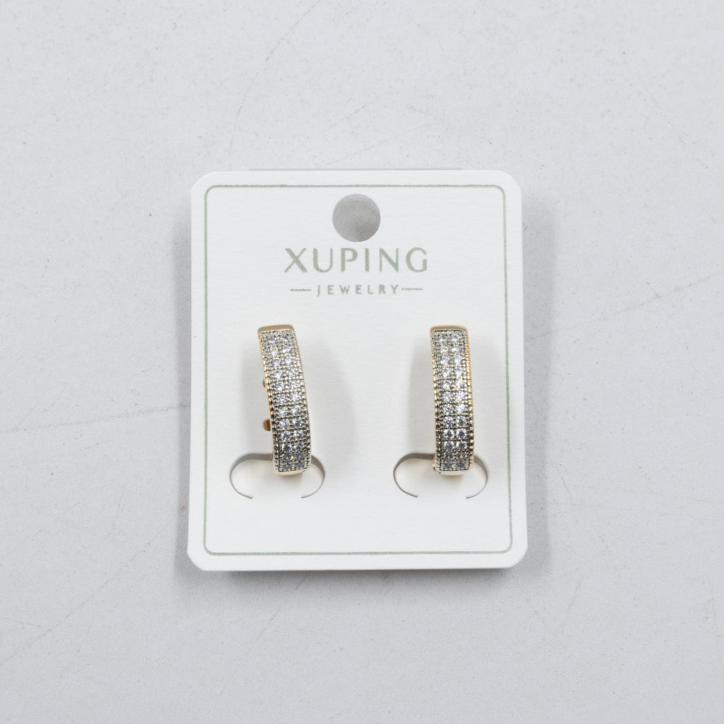 Aretes Dorados con Piedras Xuping M6 Oro Laminado