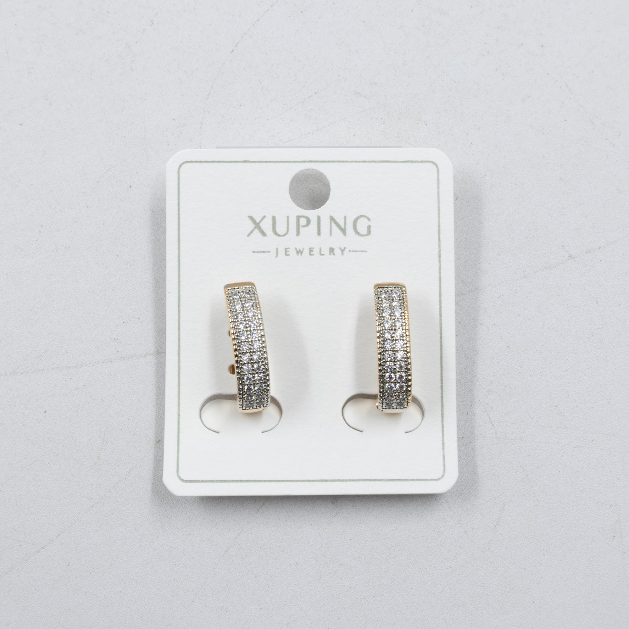 Aretes Dorados con Piedras Xuping M6 Oro Laminado