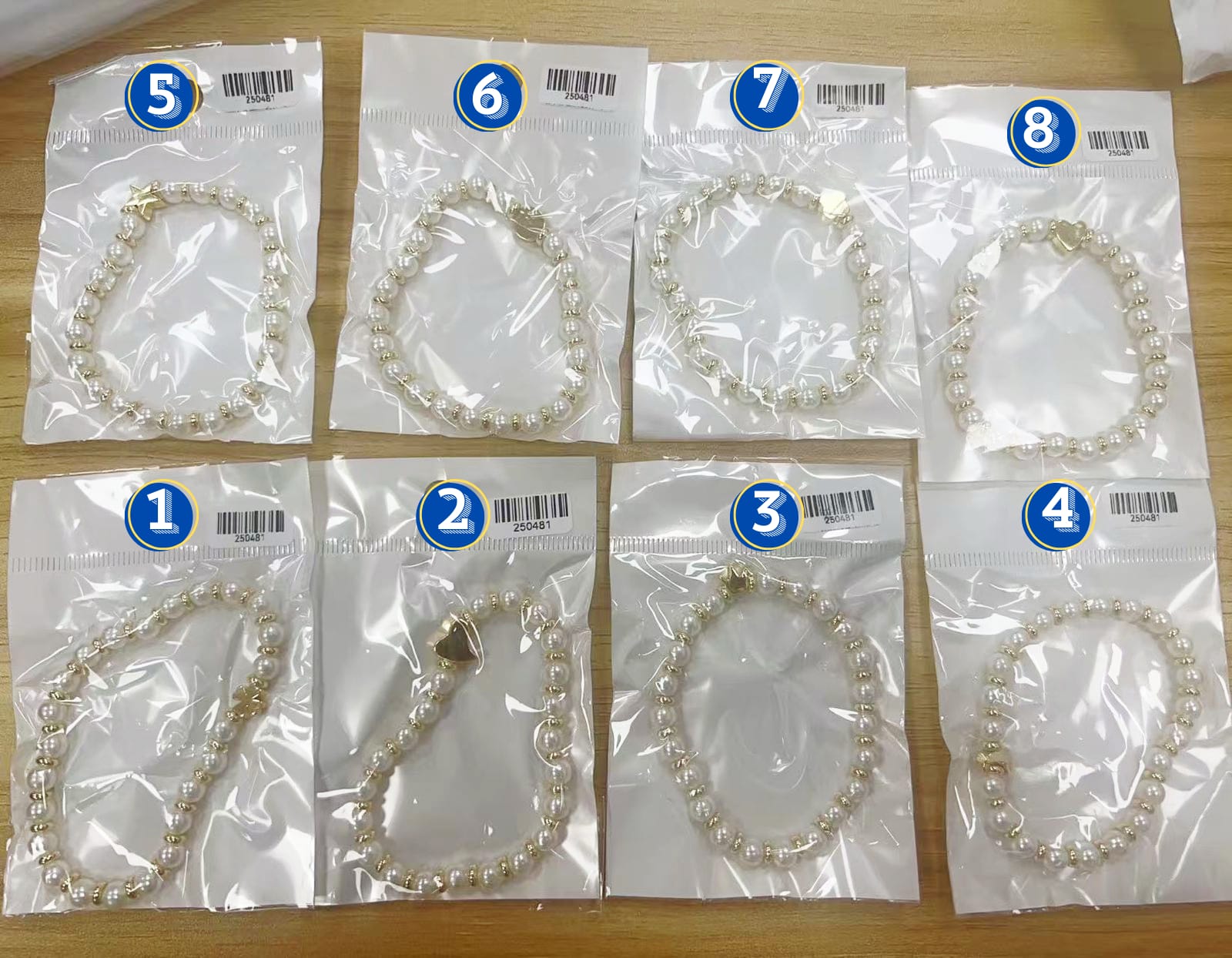Pulsera Perla Blanca M1 Oro Laminado