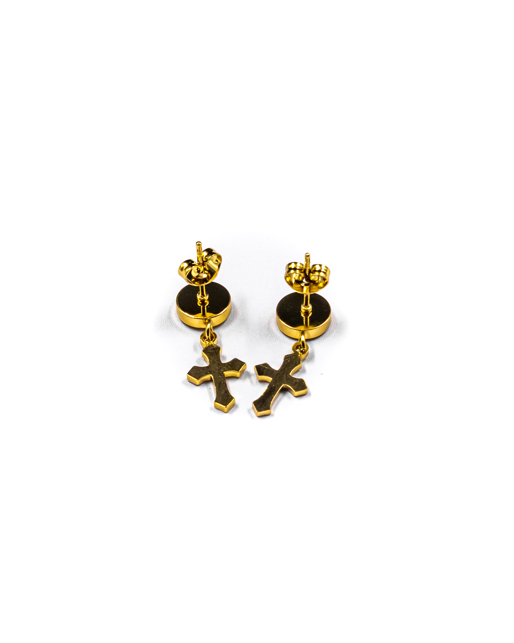 Aretes Dorados, Plateados y negros con dije colgante - M1 Acero Inoxidable