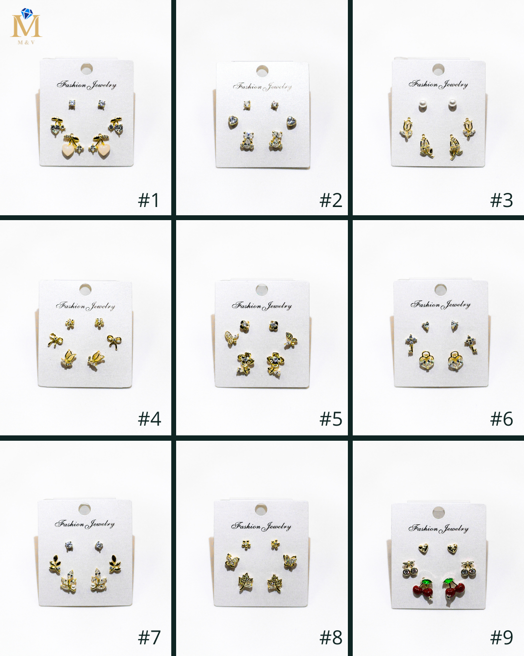 Set Aretes X3 - M21 Oro Laminado