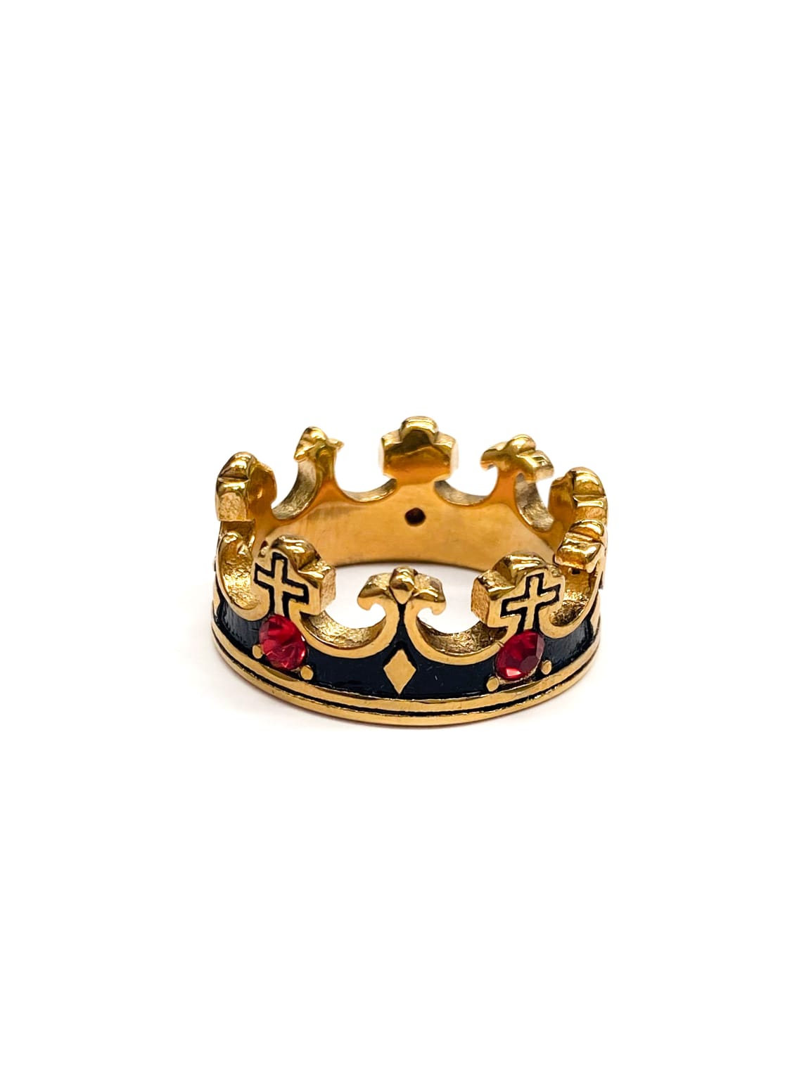 Anillo con Piedras Dorado y Plateado M4 Acero Inoxidable