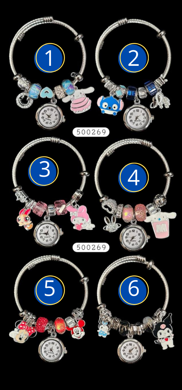 PULSERA TIPO PANDORA DE RELOJ M21 ACERO INOXIDABLE