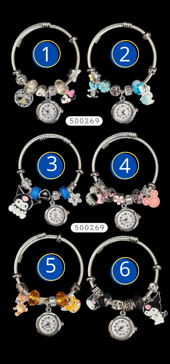 PULSERA TIPO PANDORA DE RELOJ M22 ACERO INOXIDABLE
