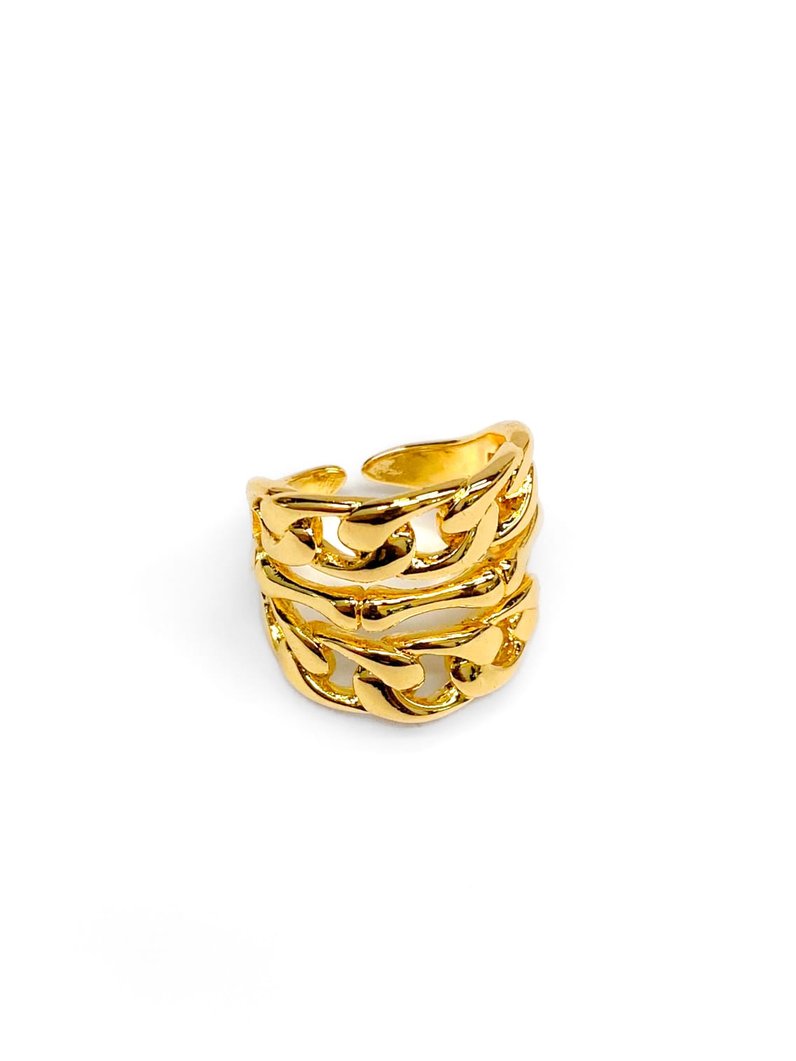 Anillo Dorado Liso Ajustable Oro Laminado