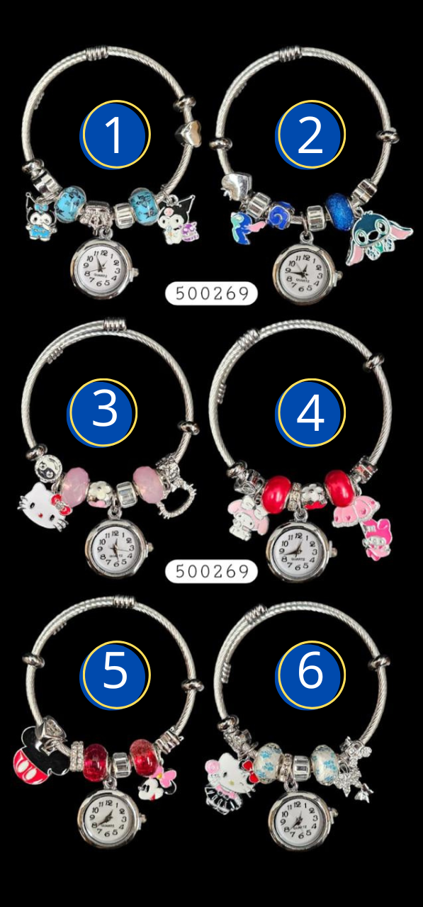PULSERA TIPO PANDORA DE RELOJ M24 ACERO INOXIDABLE