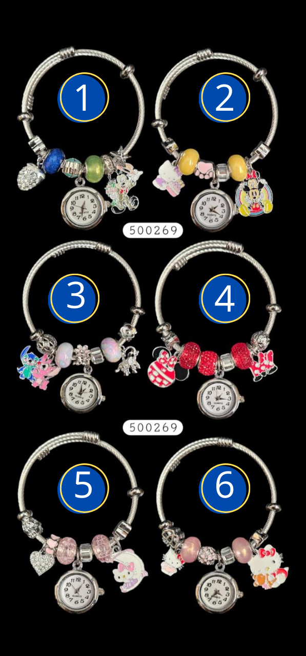 PULSERA TIPO PANDORA DE RELOJ M26 ACERO INOXIDABLE