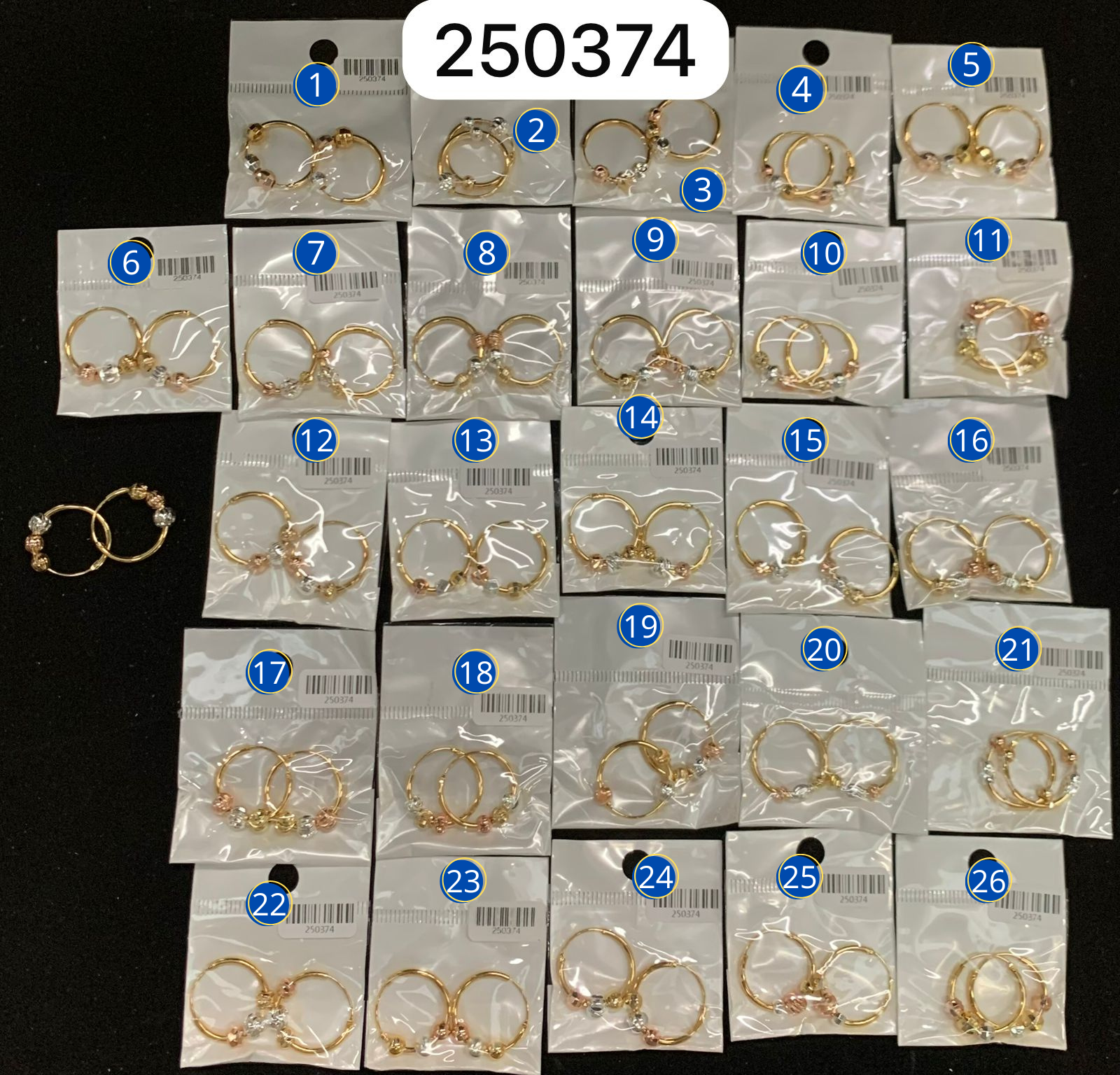 Aretes M6 ORO LAMINADO