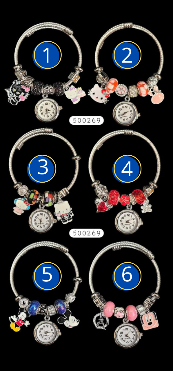 PULSERA TIPO PANDORA DE RELOJ M27 ACERO INOXIDABLE