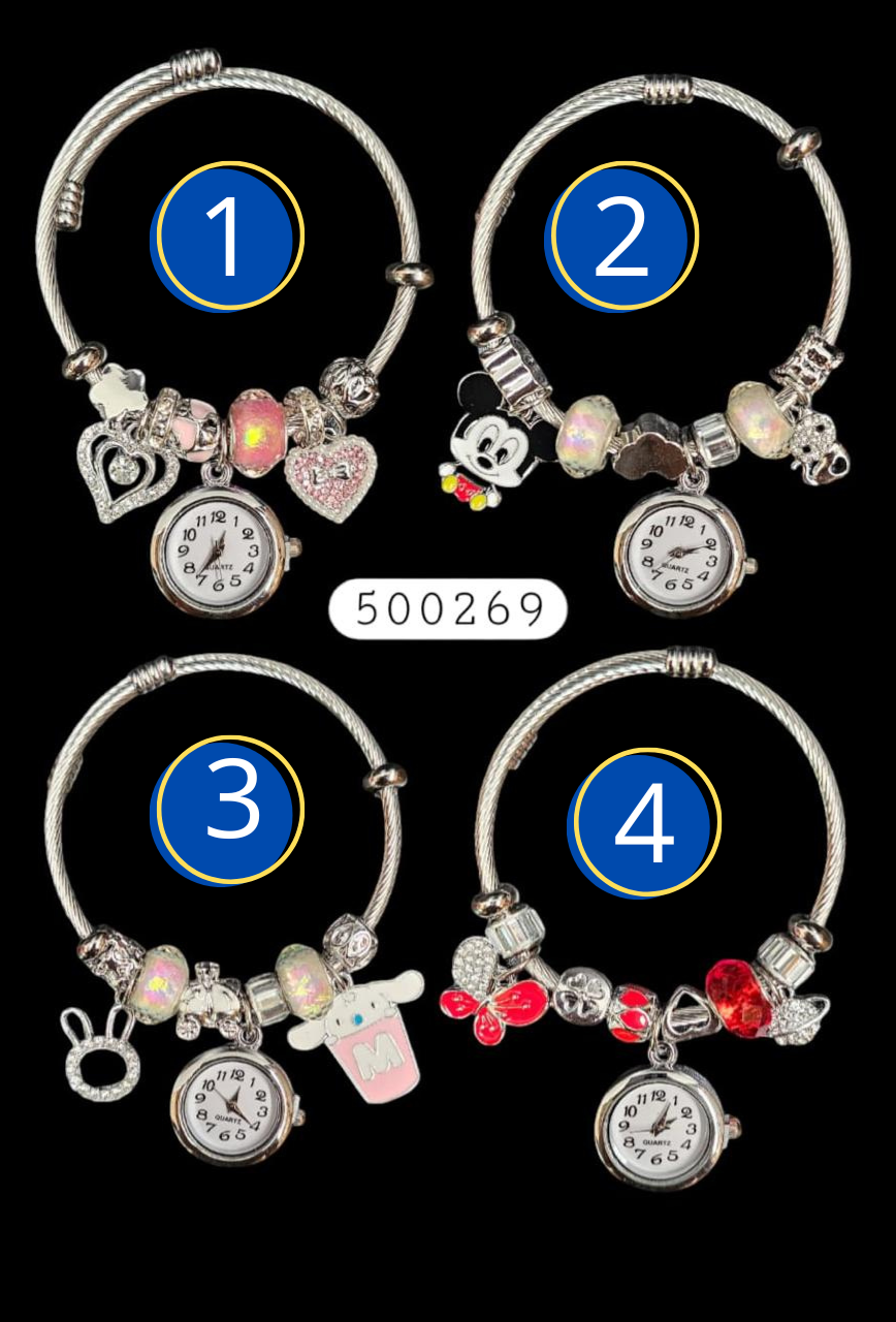 PULSERA TIPO PANDORA DE RELOJ M28 ACERO INOXIDABLE