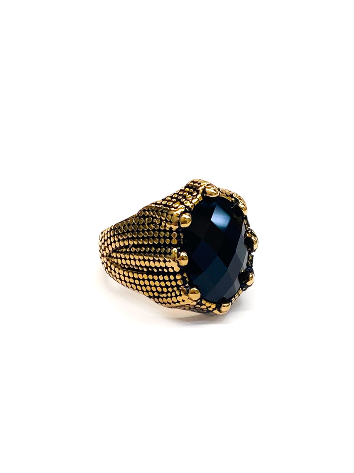 Anillo Piedra Dorado y Plateado M5 Acero Inoxidable