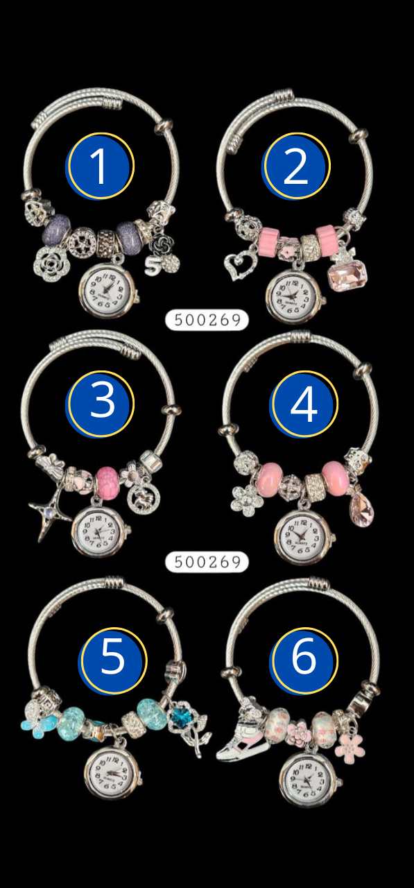 PULSERA TIPO PANDORA DE RELOJ M29 ACERO INOXIDABLE
