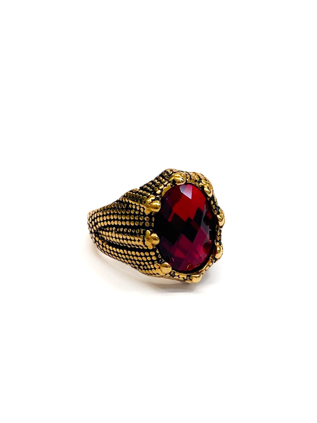 Anillo Piedra Dorado y Plateado M5 Acero Inoxidable