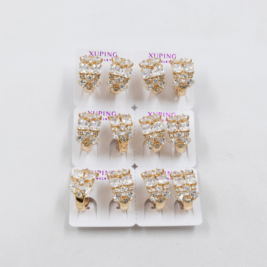 Paquete de 6 pares de Aretes Xuping Dorado M11 Oro Laminado