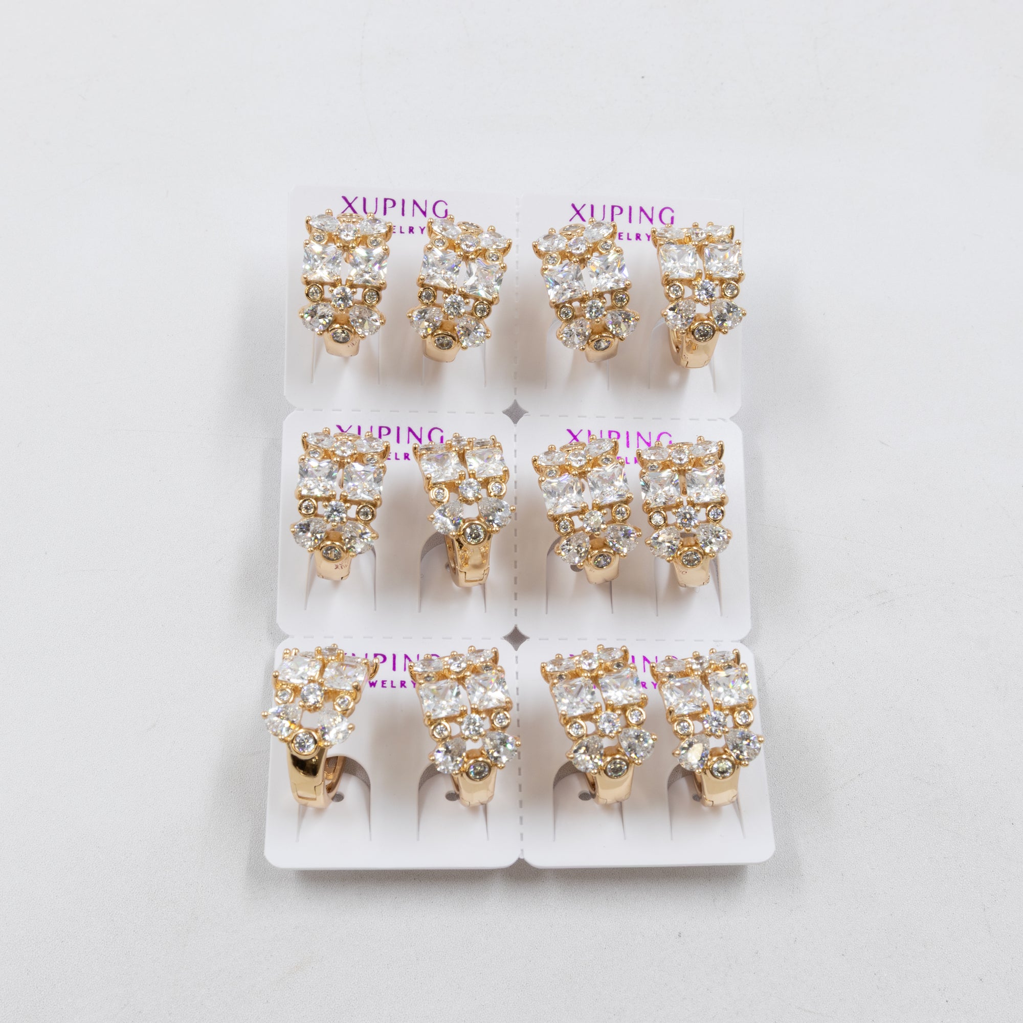 Paquete de 6 pares de Aretes Xuping Dorado M11 Oro Laminado