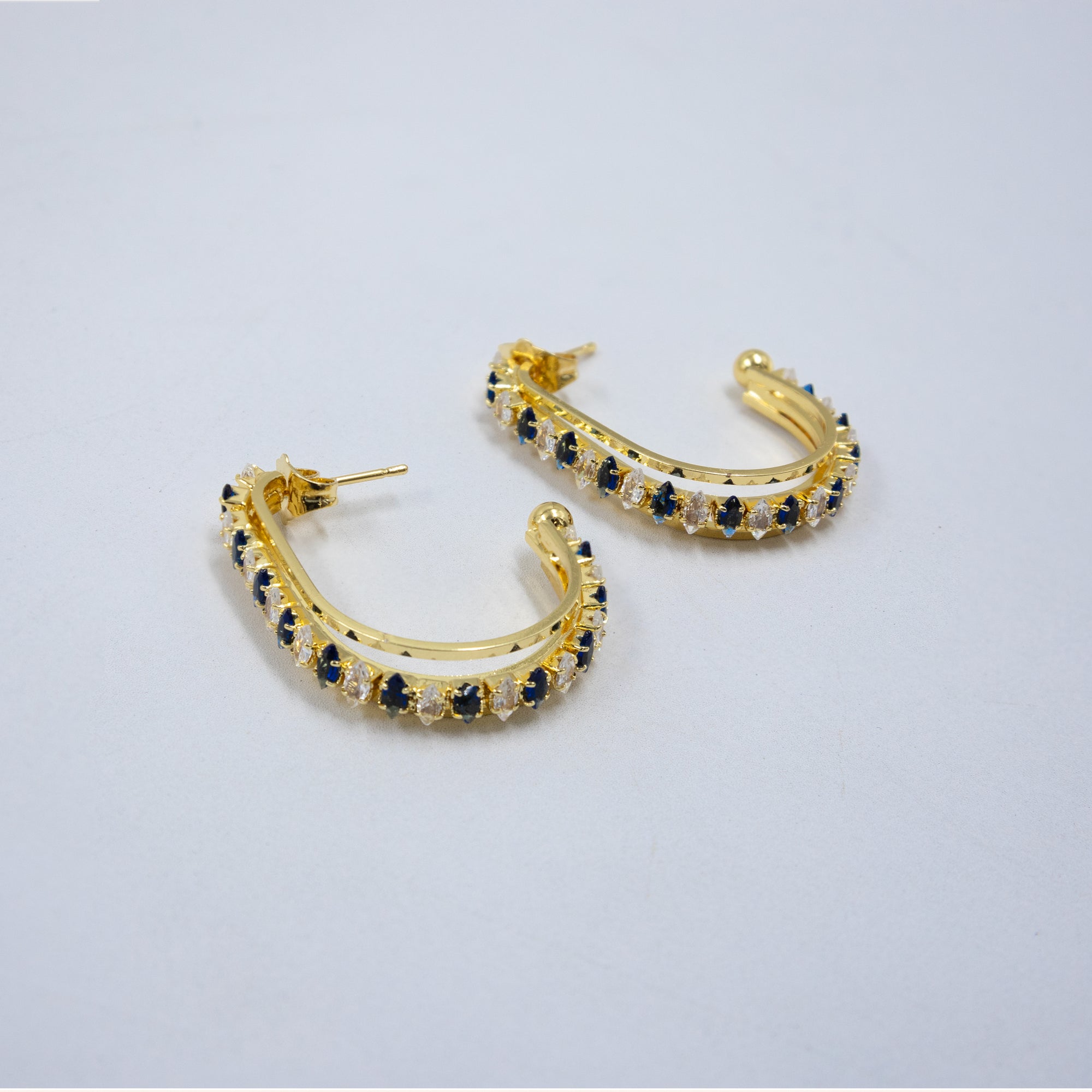 Aretes Dorados con piedras de color M9 Oro Laminado
