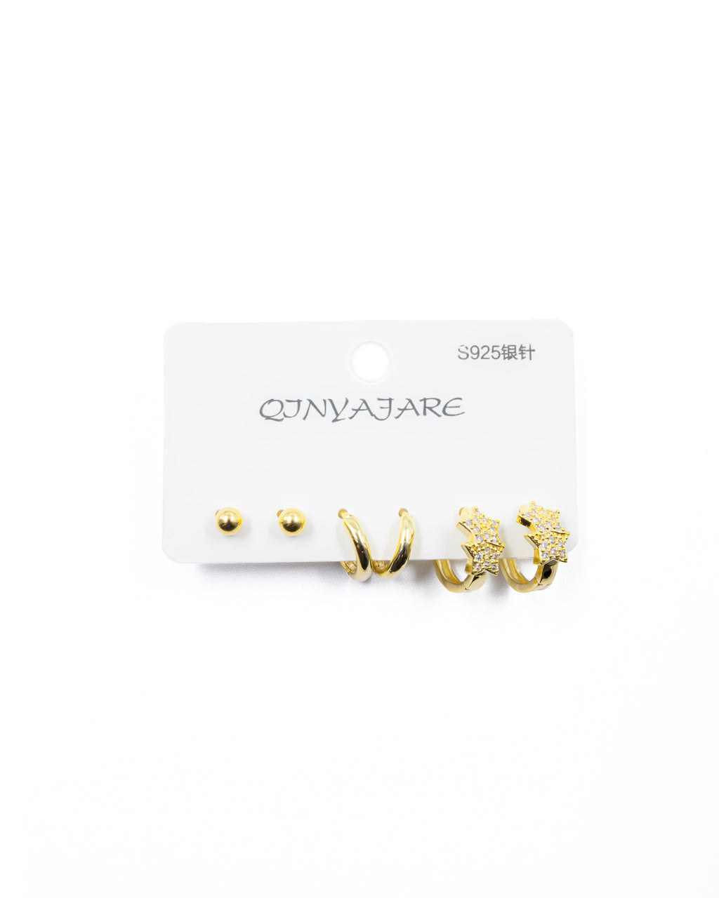 ARETES PAQUETE DE 3 M1 ORO LAMINADO
