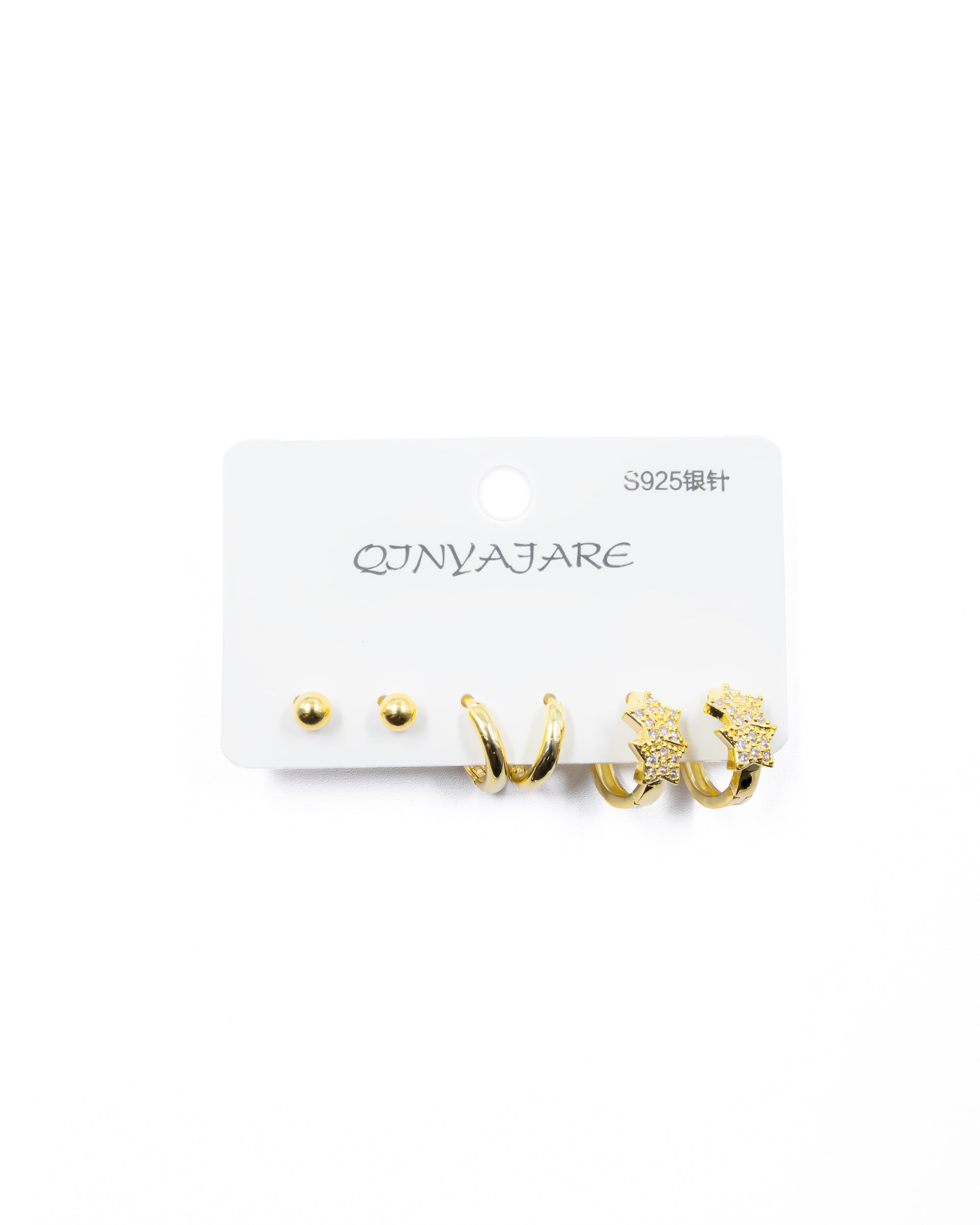 ARETES PAQUETE DE 3 M1 ORO LAMINADO