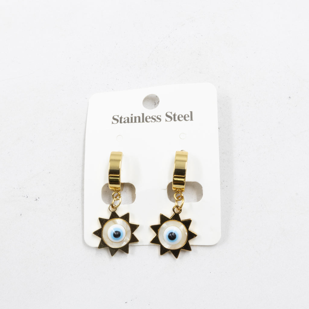 Aretes Dorados de Ojo Turco M5 Oro Laminado