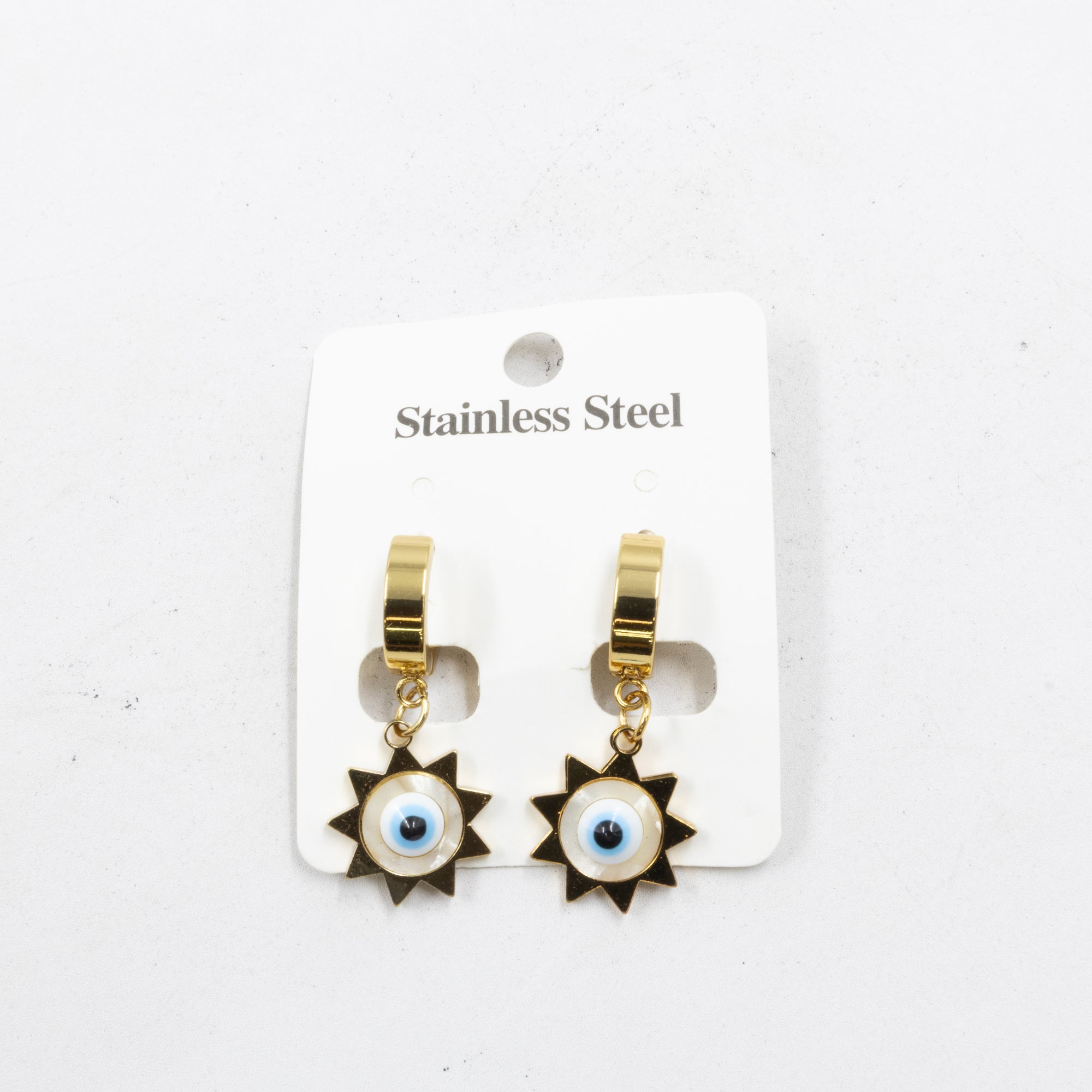 Aretes Dorados de Ojo Turco M5 Oro Laminado