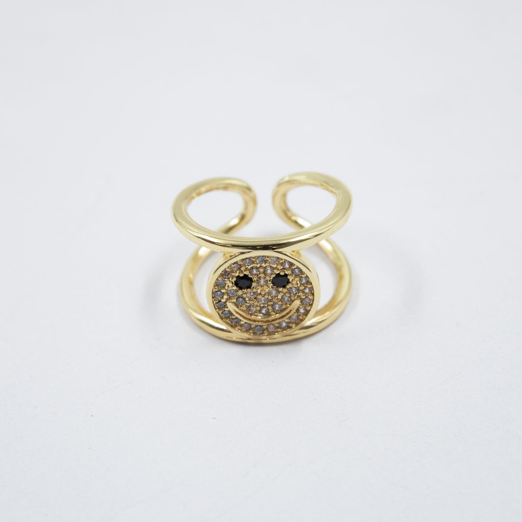 Anillos Dorados Ajustables de caritas M1 Oro Laminado