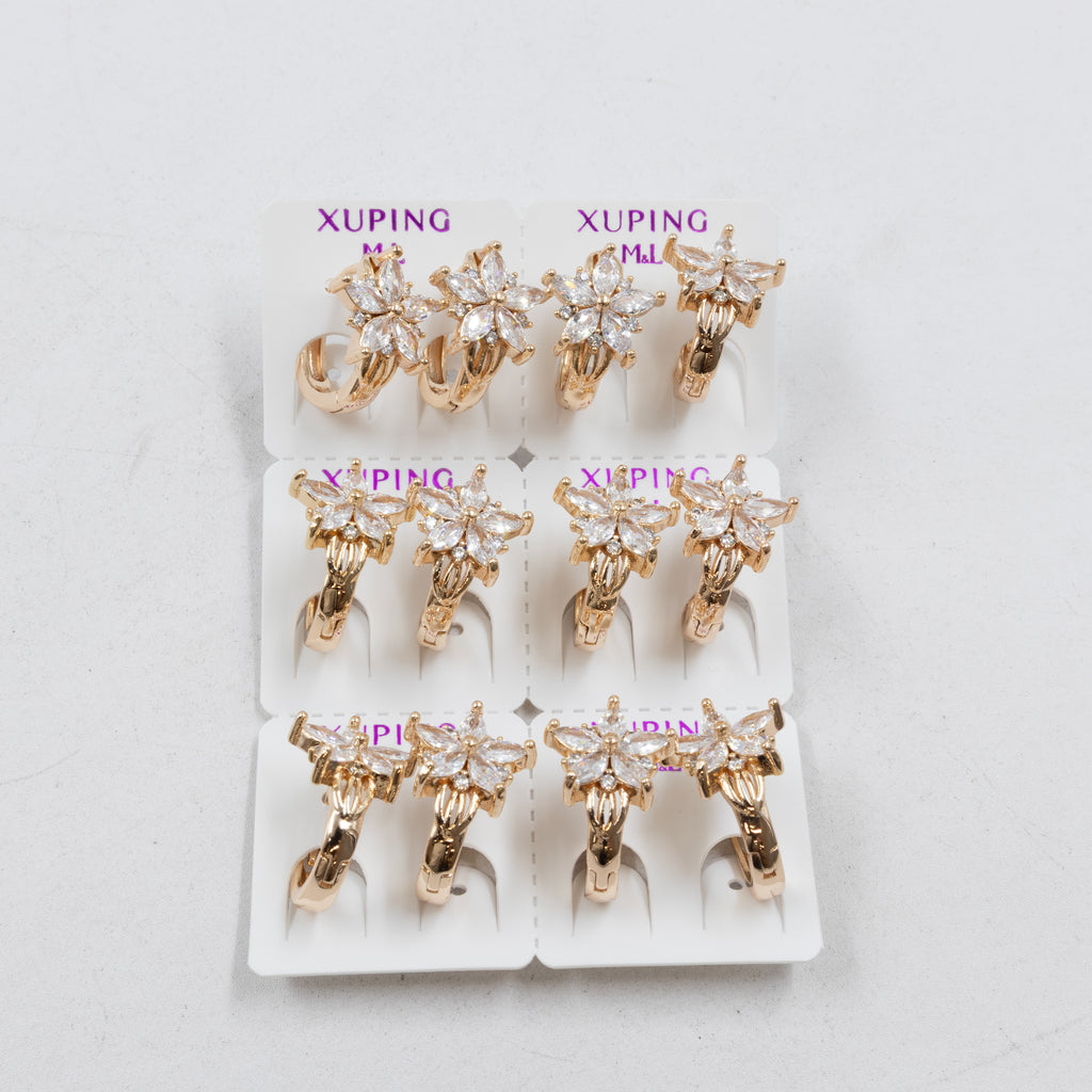 Paquete de 6 pares de Aretes Xuping Dorado M2 Oro Laminado