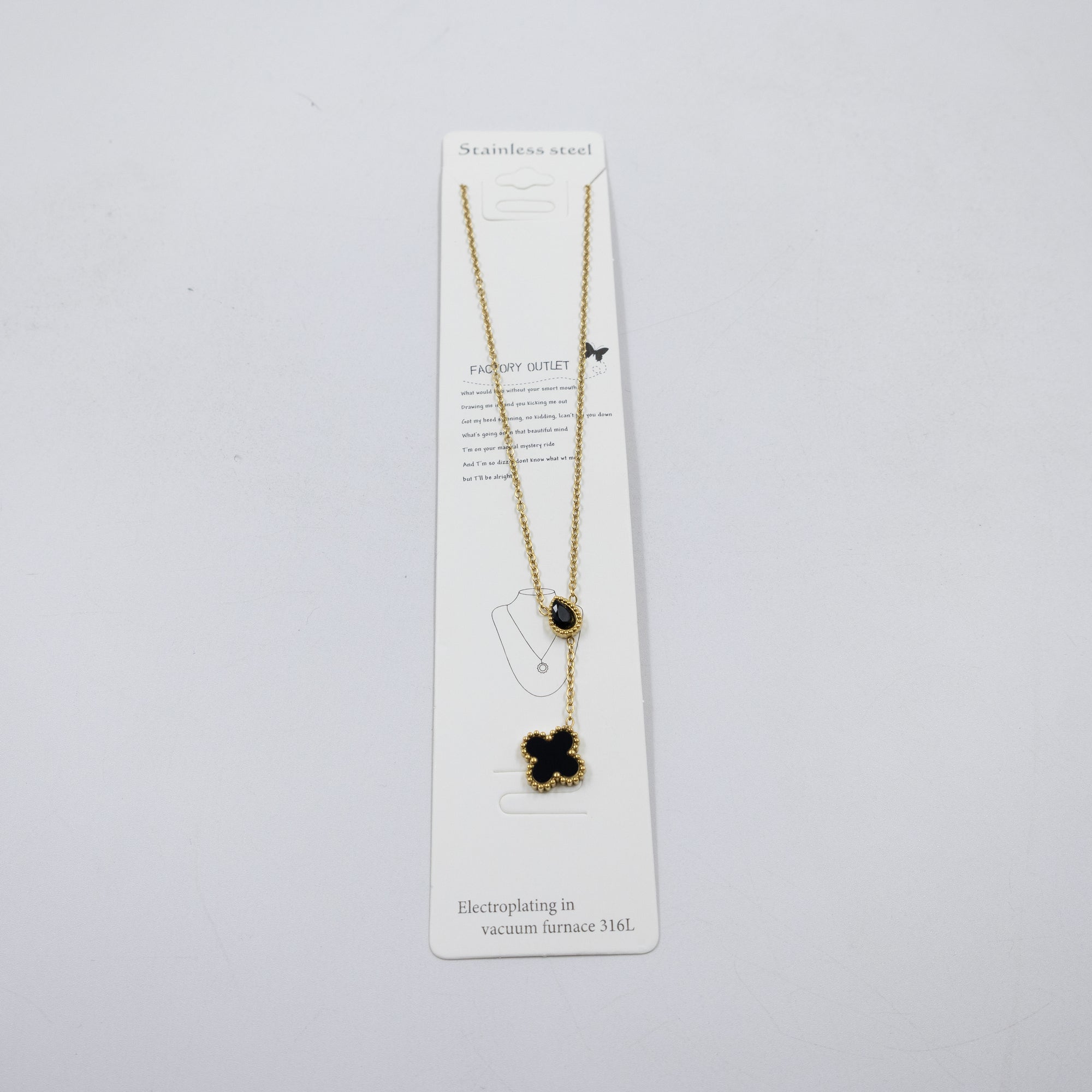 Collar Dorado de Trebol M1 Oro Laminado