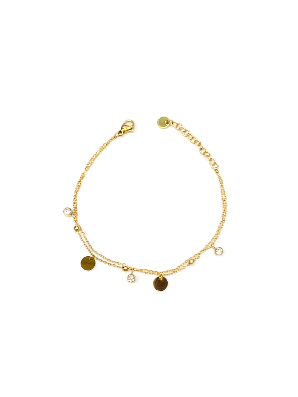 Pulsera Plateada con Piedras - 4 Oro Laminado