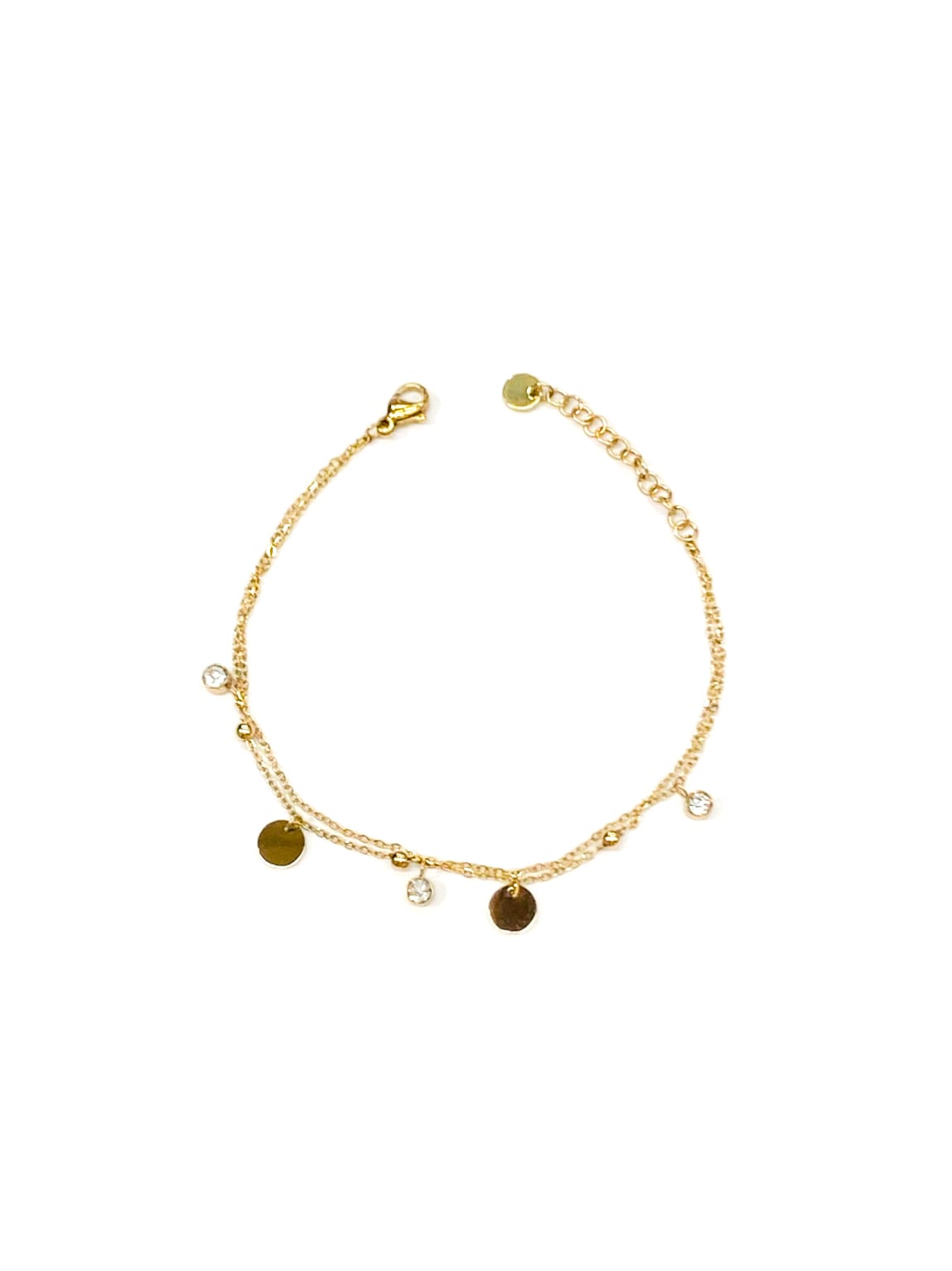 Pulsera Plateada con Piedras - 4 Oro Laminado