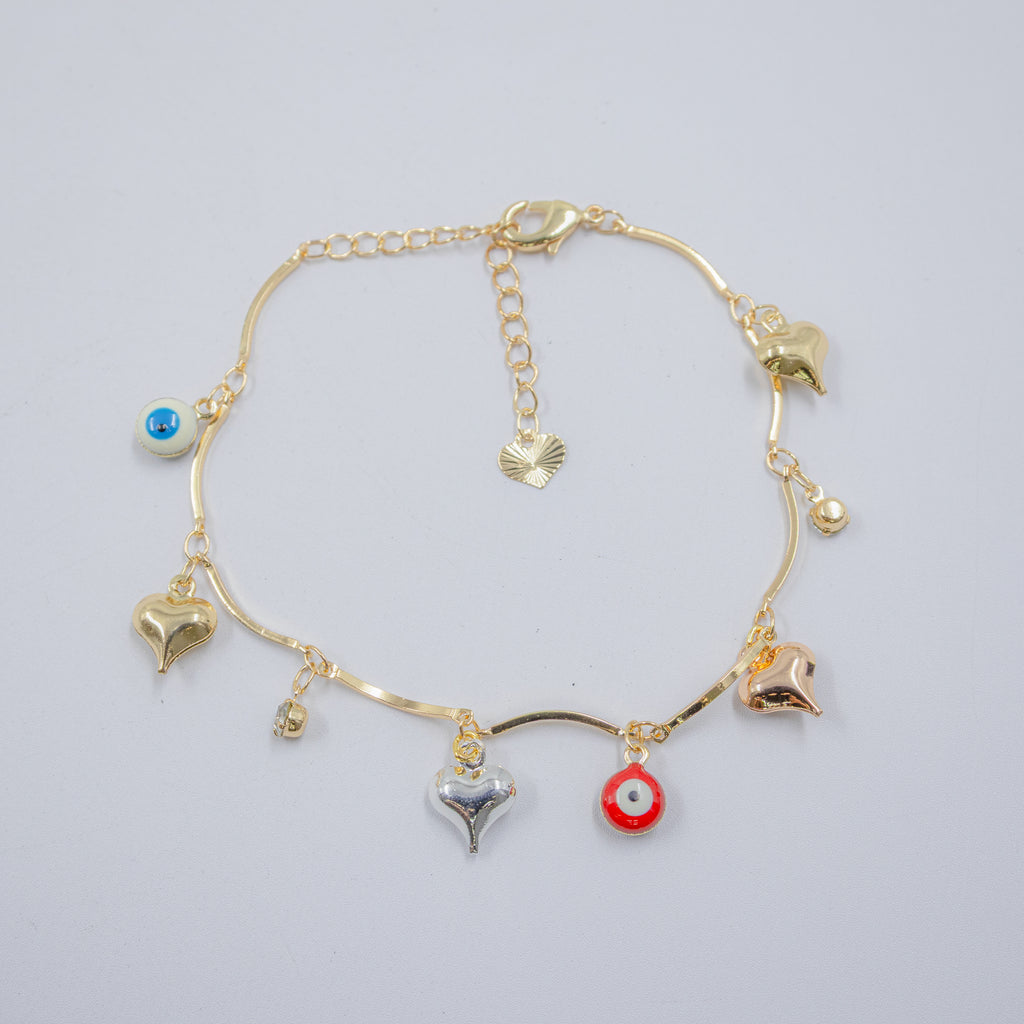 Pulsera Dorada de Ojo Turco M2 Oro Laminado