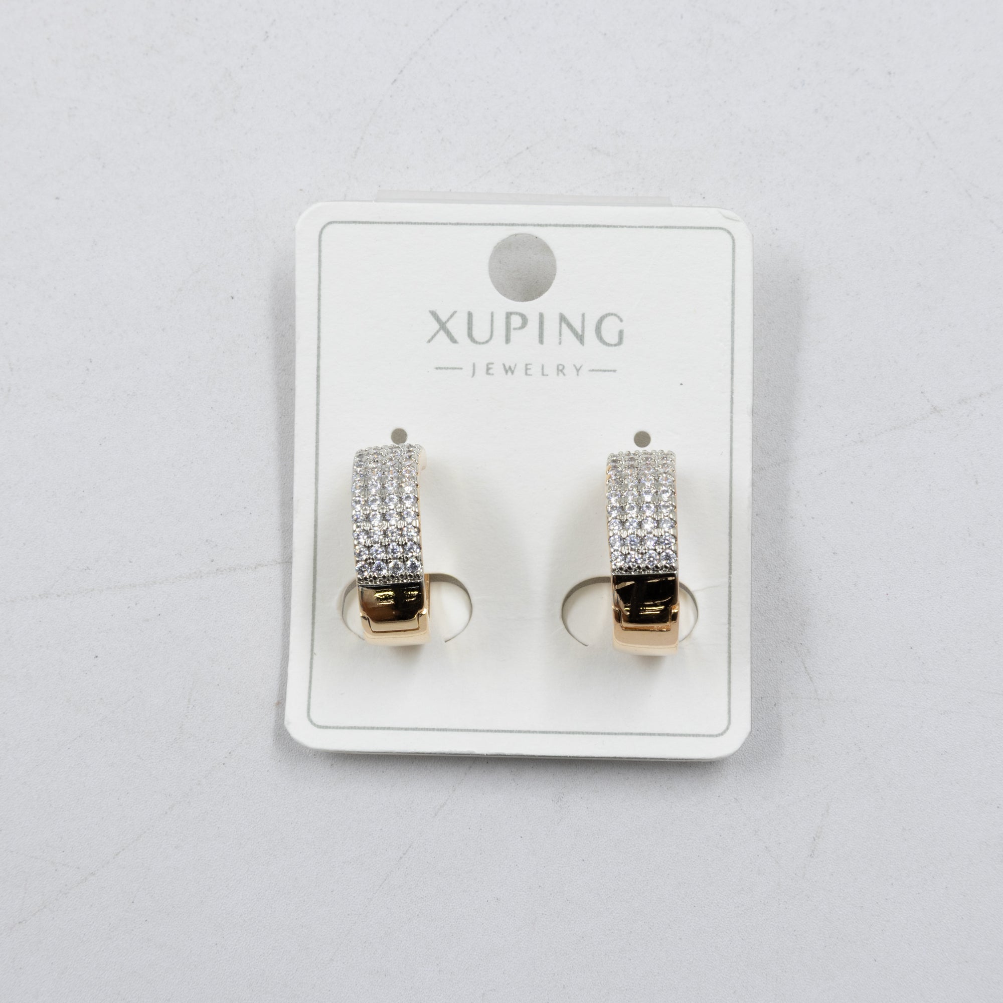 Aretes Dorados con Piedras Xuping M6 Oro Laminado