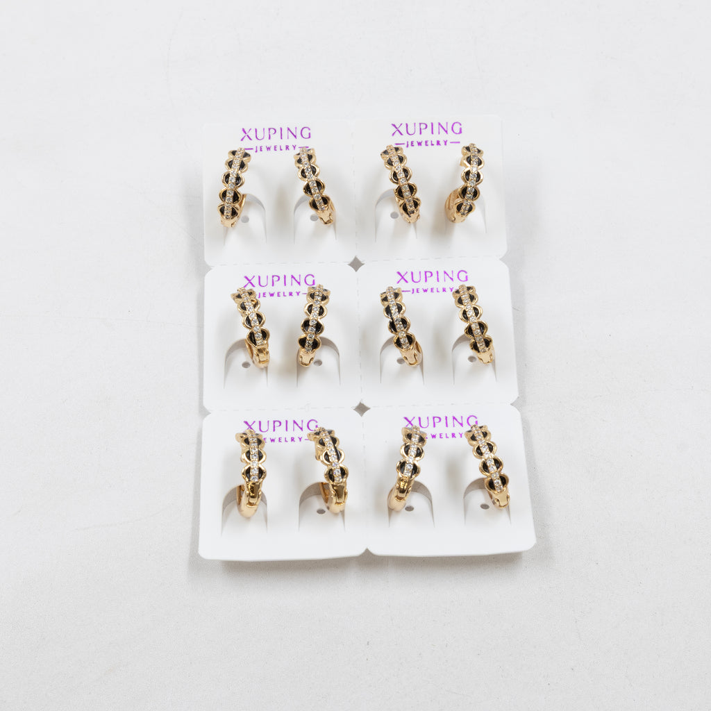 Paquete de 6 pares de Aretes Xuping Dorado M18 Oro Laminado