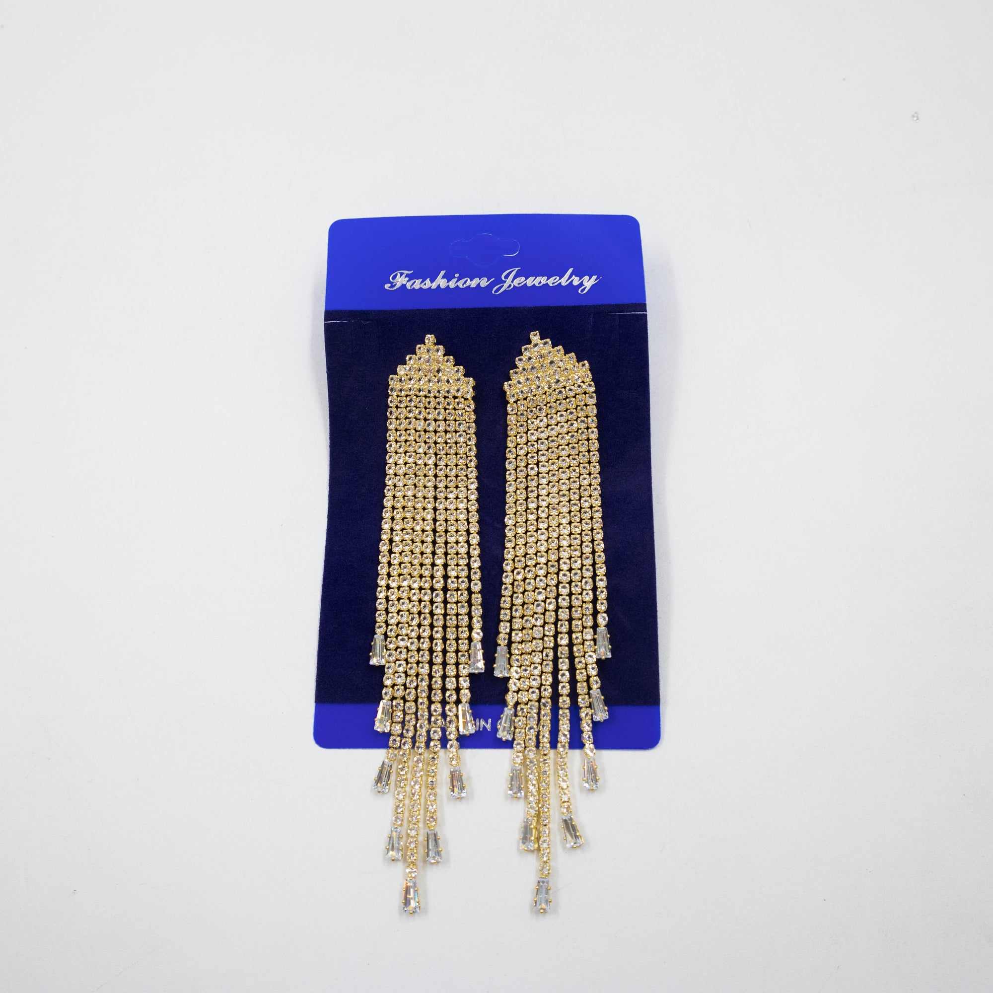 Aretes Largos con piedras M1 Oro Laminado