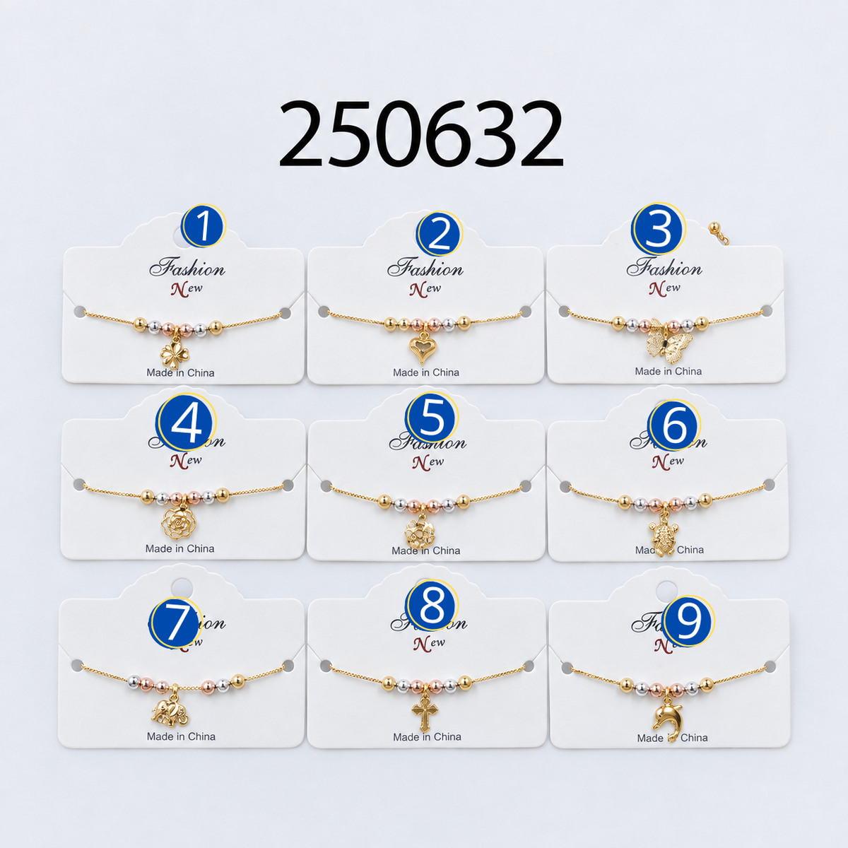 [12/SEPTIEMBRE/26] Pulseras Doradas de tres colores con Dije M2 Oro Laminado