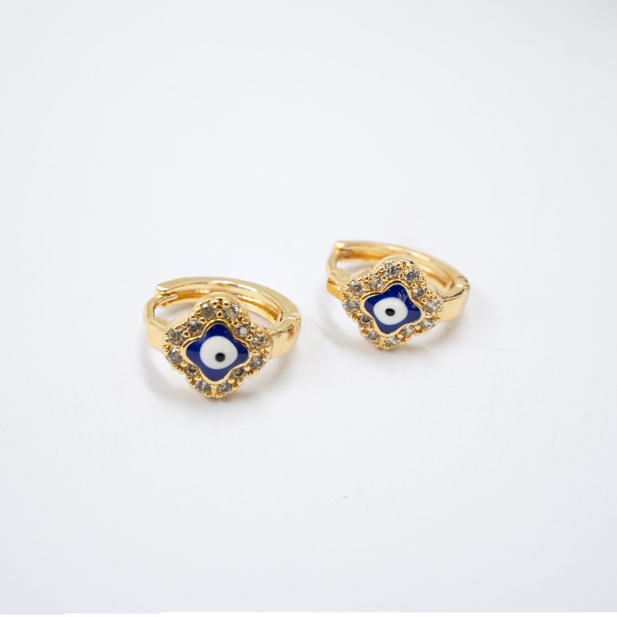 Arete Dorado de Ojo Turco con Piedras M4 Oro Laminado