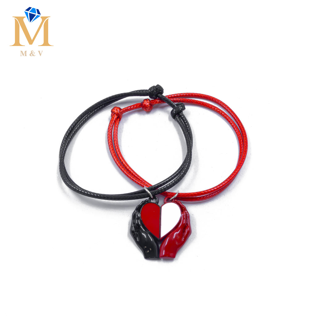 Pulseras de Corazón de Pareja con imán M7 Oro Laminado