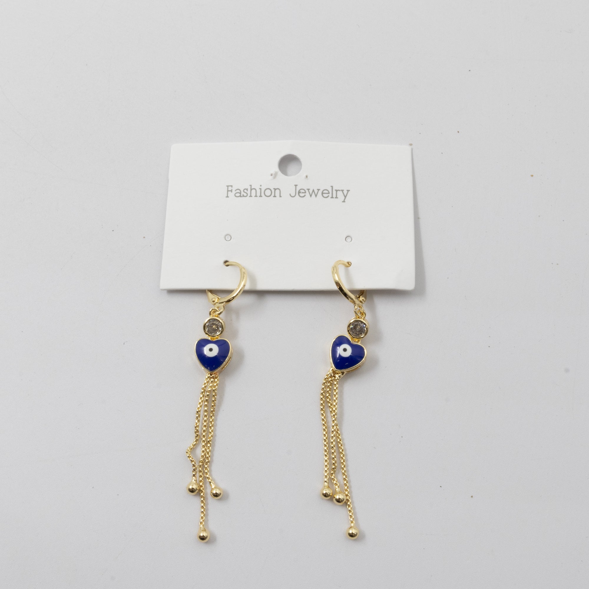 Aretes Dorados Largos de Ojo Turco M1 Oro Laminado