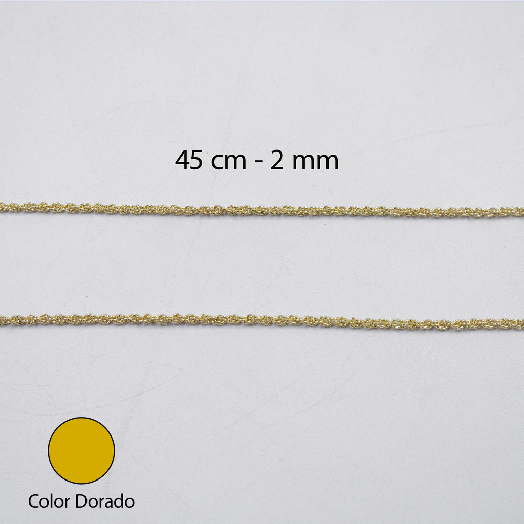 Cadenas Doradas Torsal de 45 cm M4 Oro Laminado